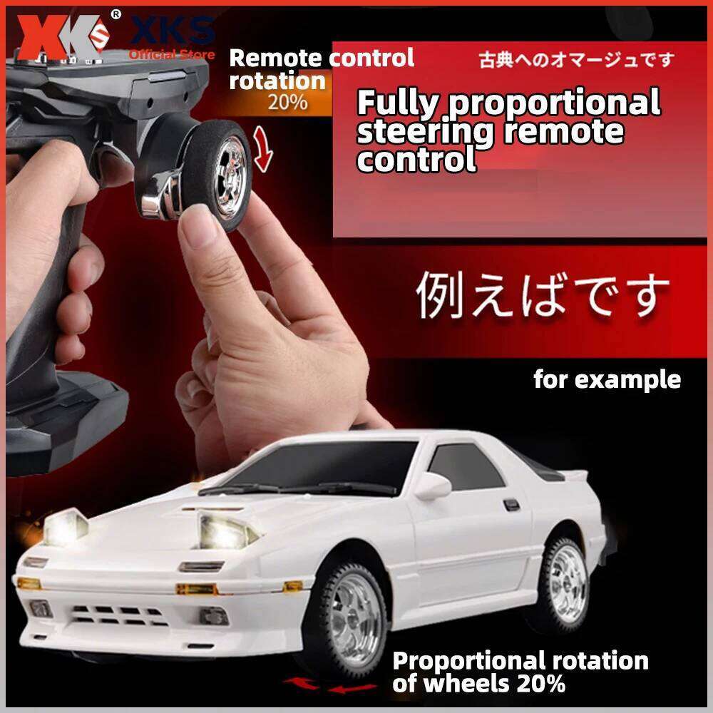 XKS LDRC LD1802 RX7 1/18 car RWD Drift Car 2.4G ESP Gyroscope Anti-Interference with Flip Lights RC Toy C260305