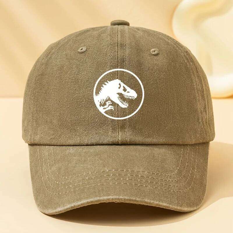 Dinosaur print retro baseball cap, sports leisure hat suitable for outdoor sports, camping, festivals, parties and gifts Y260304