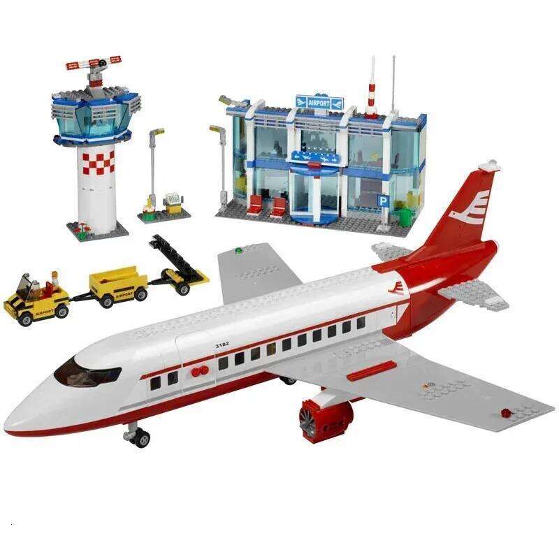 City Series new airport station terminal building blocks Set up construction aircraft toys children's Christmas gifts 703PCS Z260306