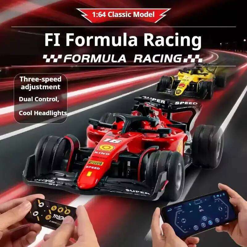 2025 New Rc 1:64 Scale Mini Alloy Model Adjustable Lighting Formula High-Speed Racing Remote Control Car Toy For Children C260305