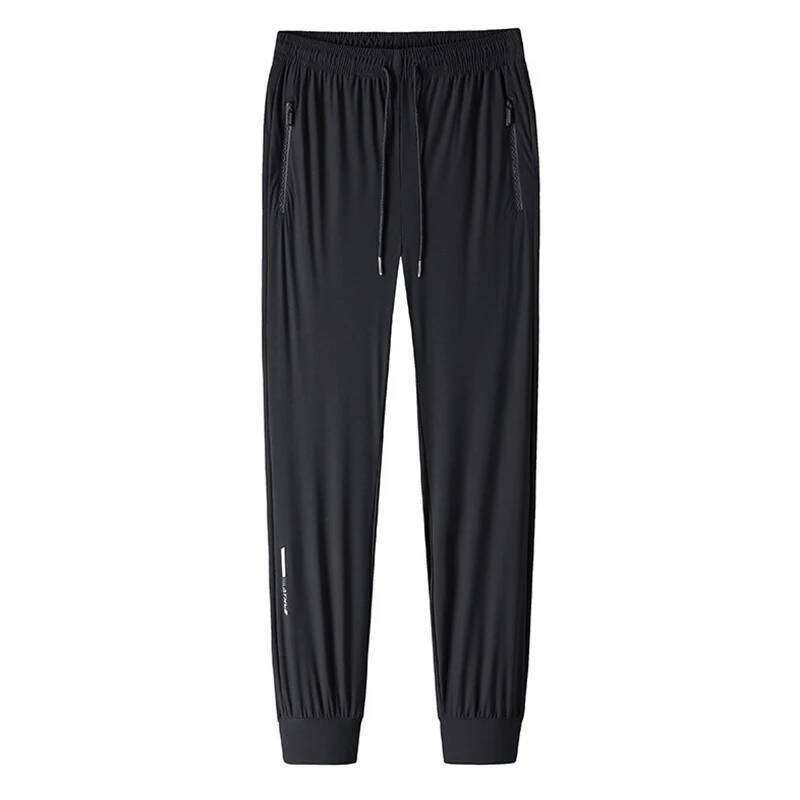 Quality Ice Silk For Men's Summer Slim New Loose High Elasticity Quick Drying Outdoor Running Casual Pants
