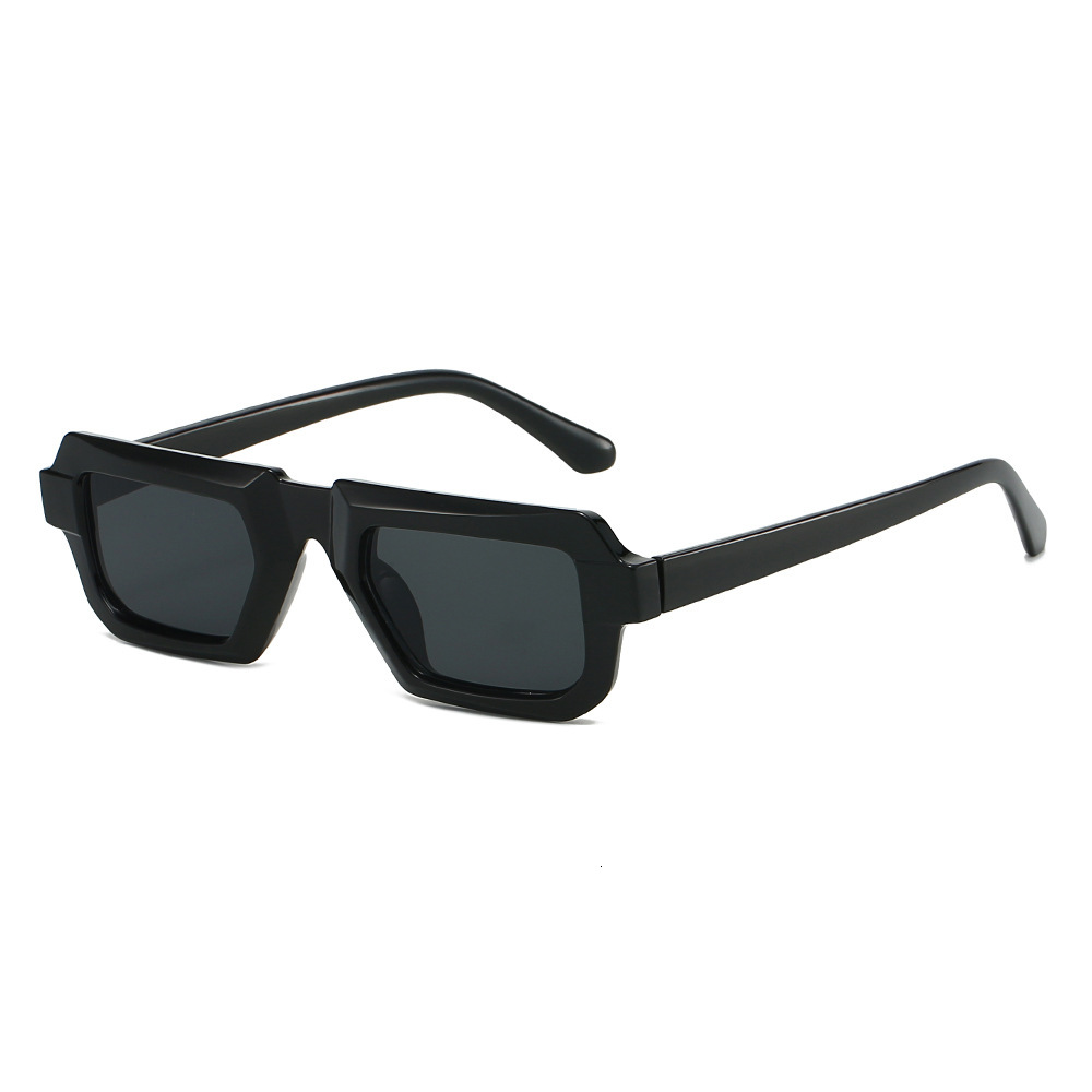 25 new vintage square-frame sunglasses, UV protection, high-end feel, European and American style, unisex sun glasses with a futuristic look