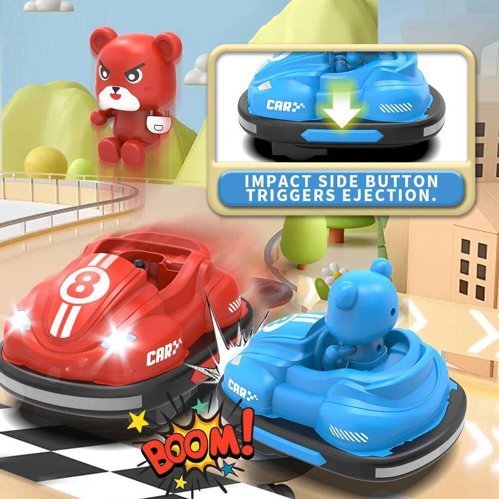 2.4G Bumper Battle RC Car with LED Music Ejecting Plush Parent-Child Competitive Racing Game for Boys Kids Outdoor Toys C260305