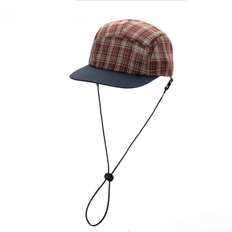 Checkered hat Versatile hats for women Soft top Lightweight Breathable Suitable Summer Japanese style baseball hiking camping outdoor activities