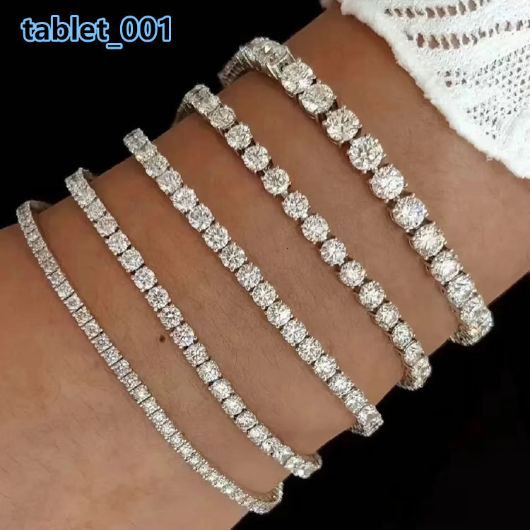 BMO Factory Direct Price Iced Out 2mm 3mm 4mm VVS Silver 925 Hip Hop VVS Moissanite Lab Diamond Tennis Chain Bracelet