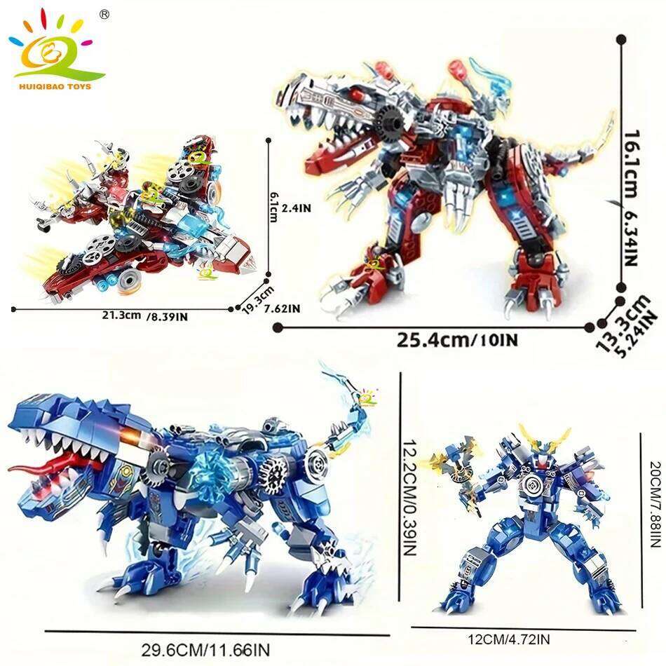 HUIQIBAO 2in1 Jurassic Dinosaur World Model Building Blocks City Triceratops Velociraptor Dino Park Bricks Children Toy Game Z260306