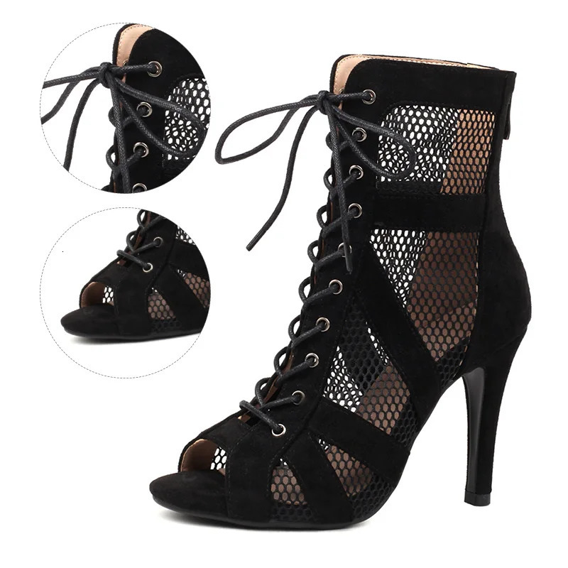Girls Latin Dance Shoes Women Modern Dance Salsa High-Top Sandals Dance Hall Shoes Ladies Fashion Sexy High-Heeled Suede Boots 260306