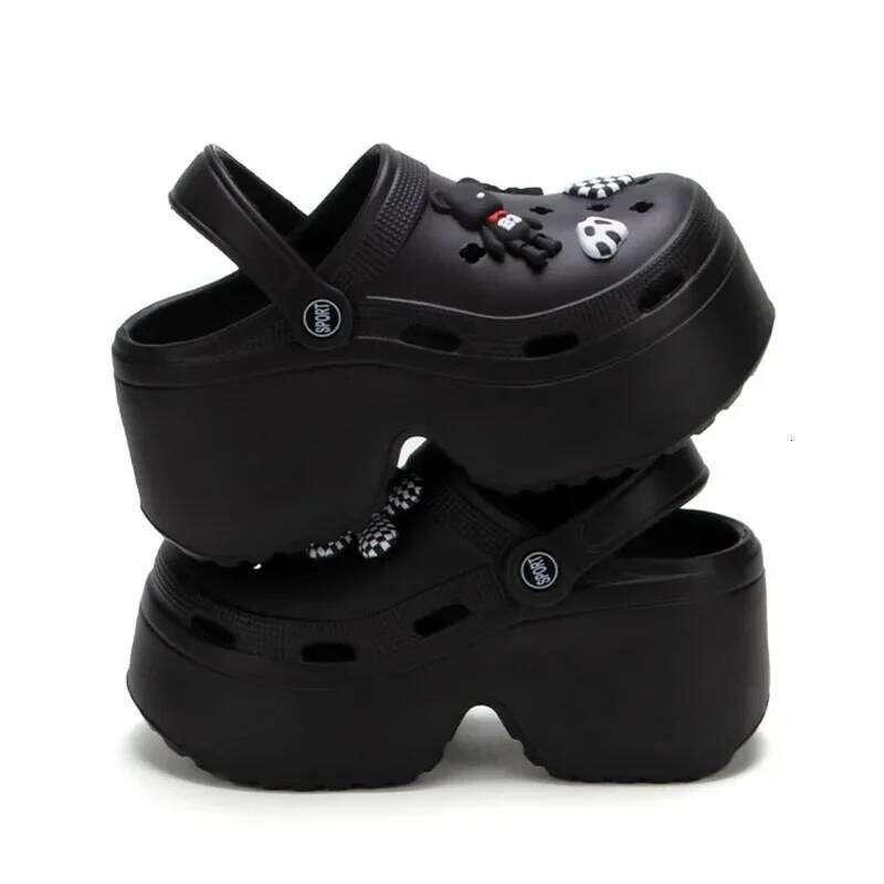 Women Chunky Platform 2024 Summer Soft Thick Sole Diy Clogs Garden Shoes Woman Closed Toe Non-Slip Beach Slides Sandals