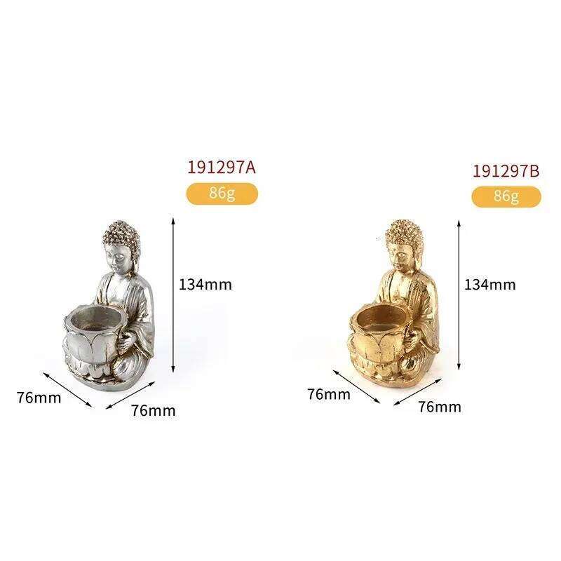 Handmade Buddha Statue Candle Holder Classical Sturdy Resin Candlestick Decor for Home Bedroom Office Yoga Studio Decoration XJ260305