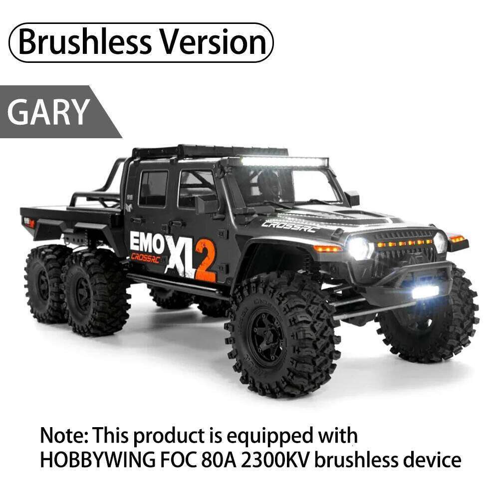 CROSSRC EMO XL2 Big Mustang Brushless 6X6 Remote Control Electric Climbing Off-Road Vehicle 1:8 Six-Driver Differential Lock C260305