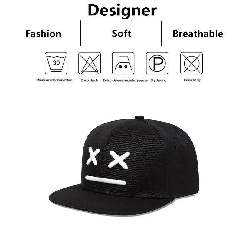 Unisex XX Smiling Face Embroidery Hip-hop Hats Spring Autumn Outdoor Adjustable Casual Baseball Caps Sunscreen Hat S260306