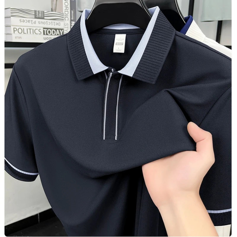 Mens Classic Polo Shirt 2026 Summer Collection Soft Cotton Blend Fabric Lightweight Comfortable Business Casual Wear 260304