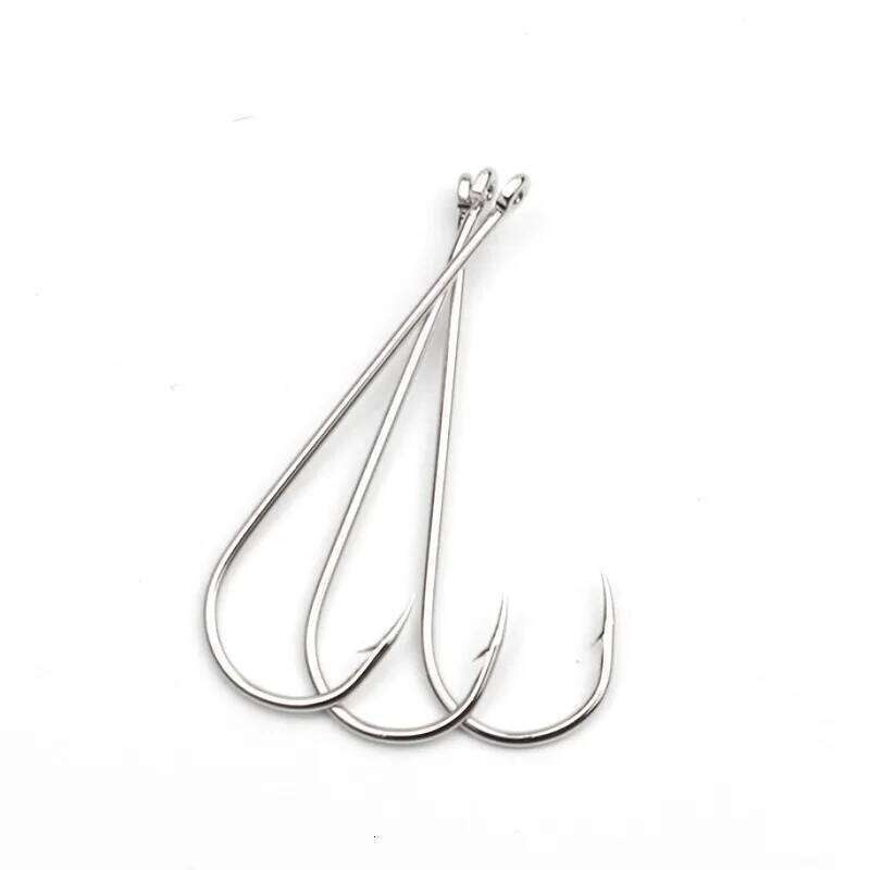 50pcs Long Shank Fishing Hooks Saltwater Tin Plating Circled Fishhooks High Carbon Steel Having Barbs Offshore Angling Lure S260305