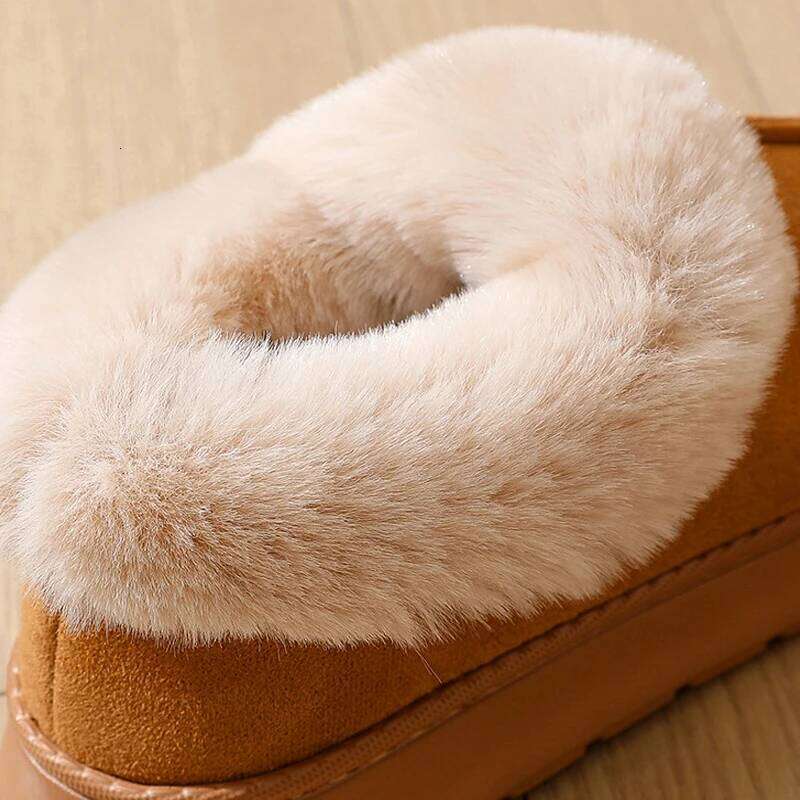 Women's Winter Non-Slip Outdoor Indoor House Shoes Plush Fleece Lined Warm Cotton Slippers For Women Platform Footwear