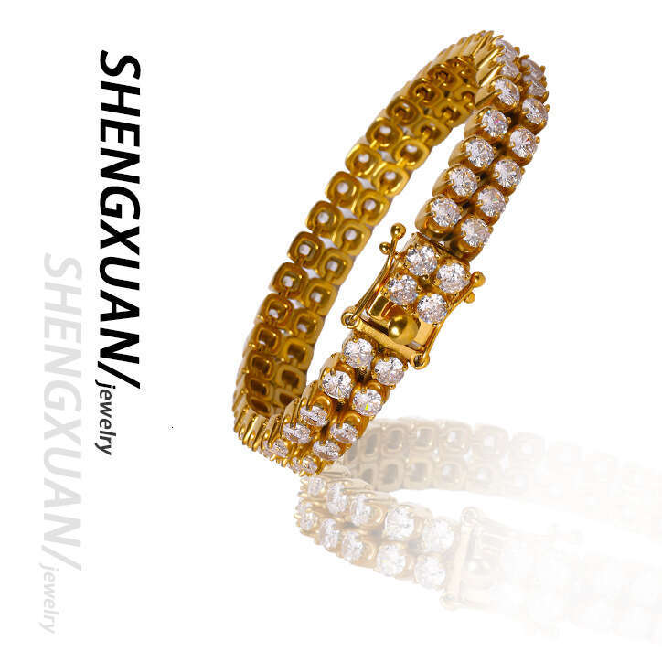 Cross-border premium 316 stainless stone-embellished double-row full-diamond men's bracelet, ins-style titanium steel Cuban chain