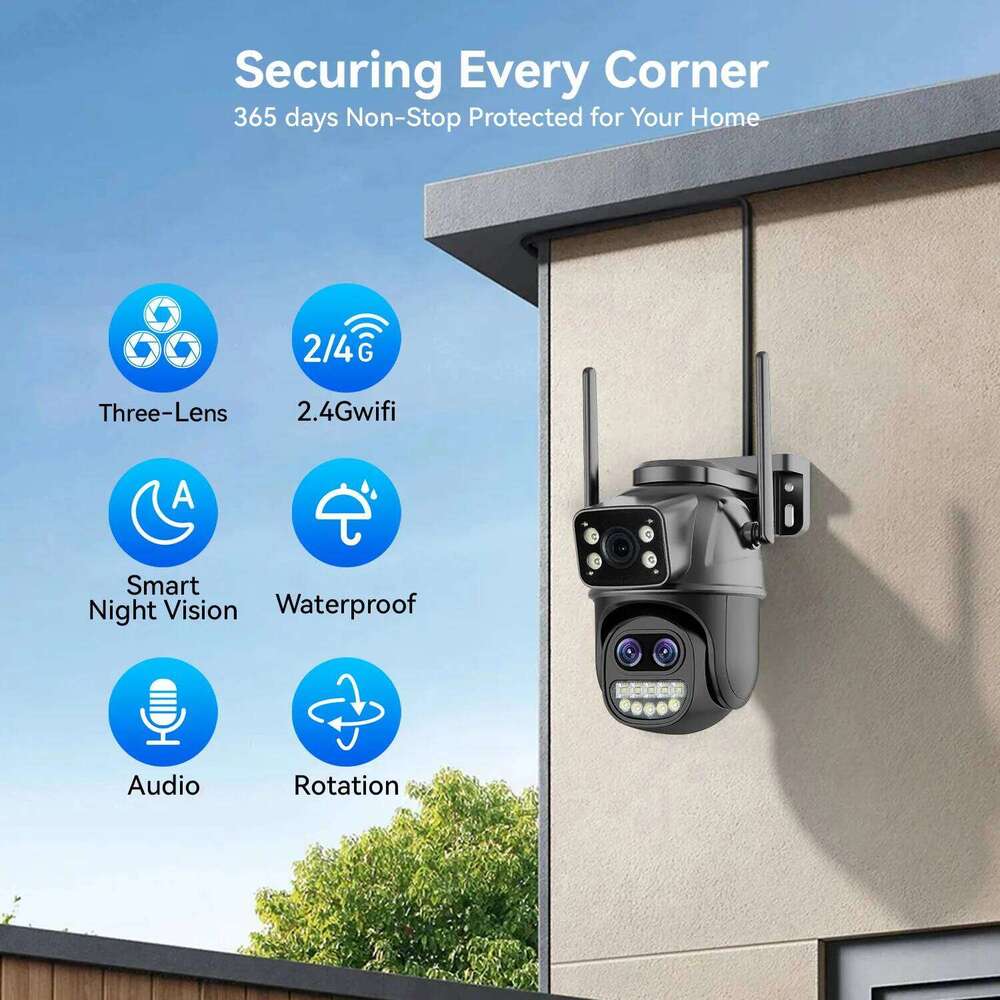 PEGATAH 15MP WiFi Security PTZ Outdoor Dual Screen 10X Zoom Human Detection 10MP Surveillance Video IP Camera O-Kam Pro 26W0306