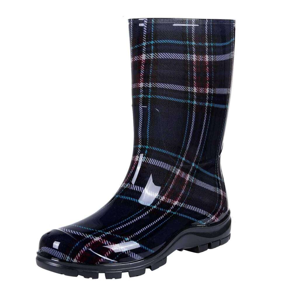 Litfun Printed New Rubber Waterproof Durable Mid Calf Anti-slip Comfortable Outdoor Women's Rain Boots