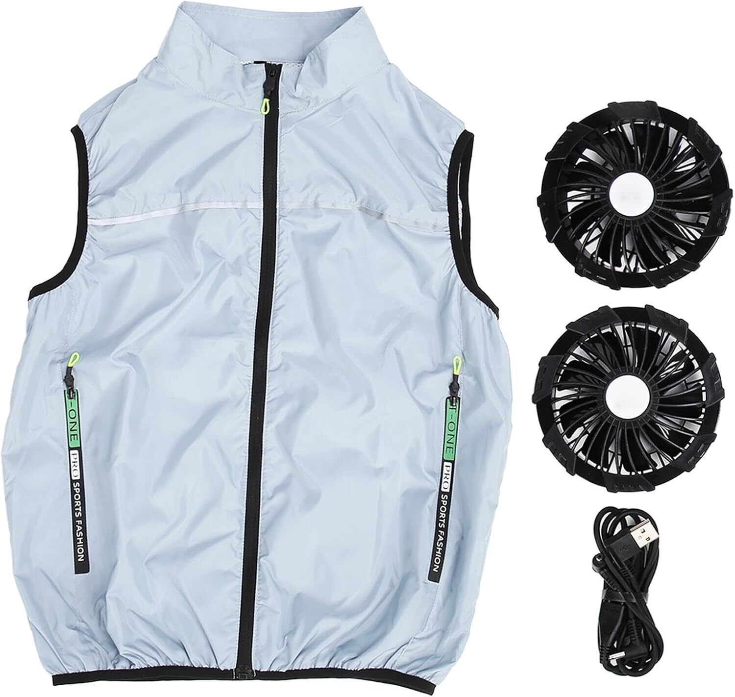 Body Vest Polyester Cooling Jacket 3 Speed Mode Air Conditioned Clothes with 2 Fans for Hot Weather Work