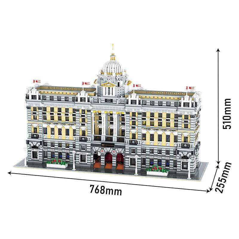 10423PCS City Street View Classic Castle Bank Building Blocks MOC Creative Architectural Model Toy Bricks Children Birthday Gift Z260306