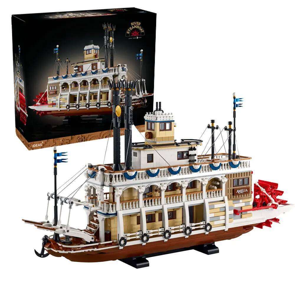 4090PCS River Steamboat Ship Model Building Blocks Boat MOC Construction Bricks Home Decoration Toy Gift For Children Adult Z260305