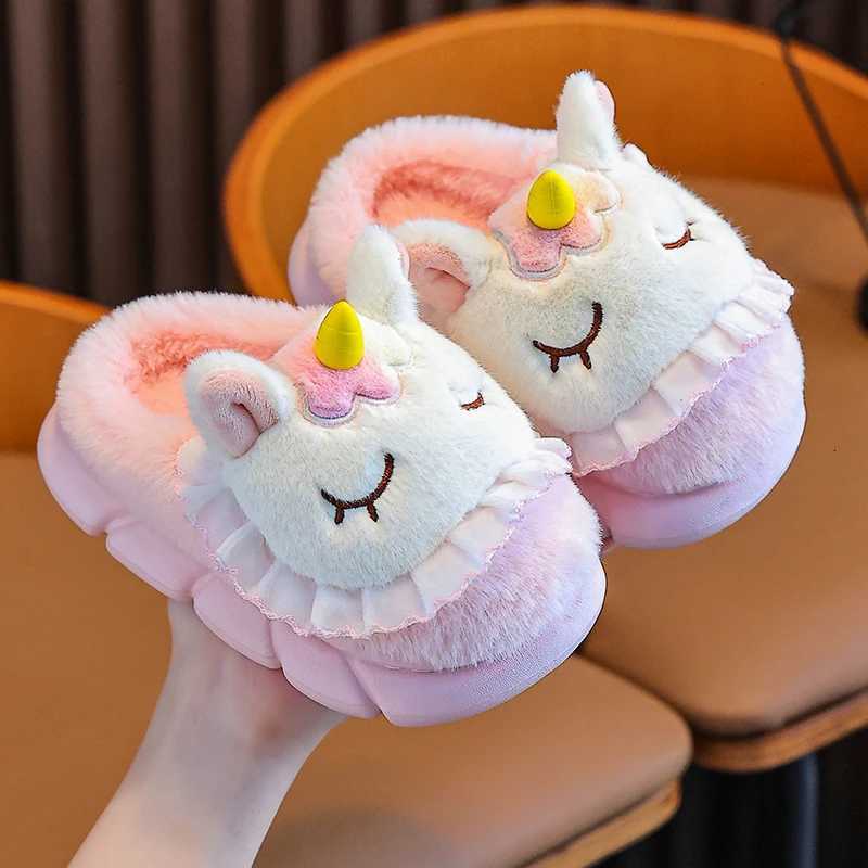 Winter Warm Slippers Adorable Unicorn Design Cozy Home Footwear for Women And Girls S260305