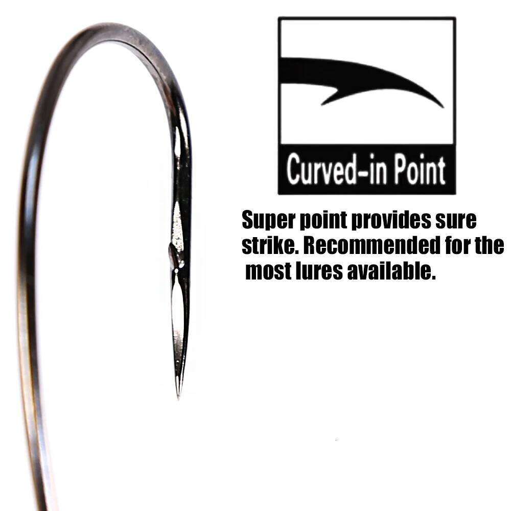 B&U 12pcs Thin Wire Offset with rings Carbon Steel Crank tackle Worm Hooks With big eyes Ring 20pcs S260305