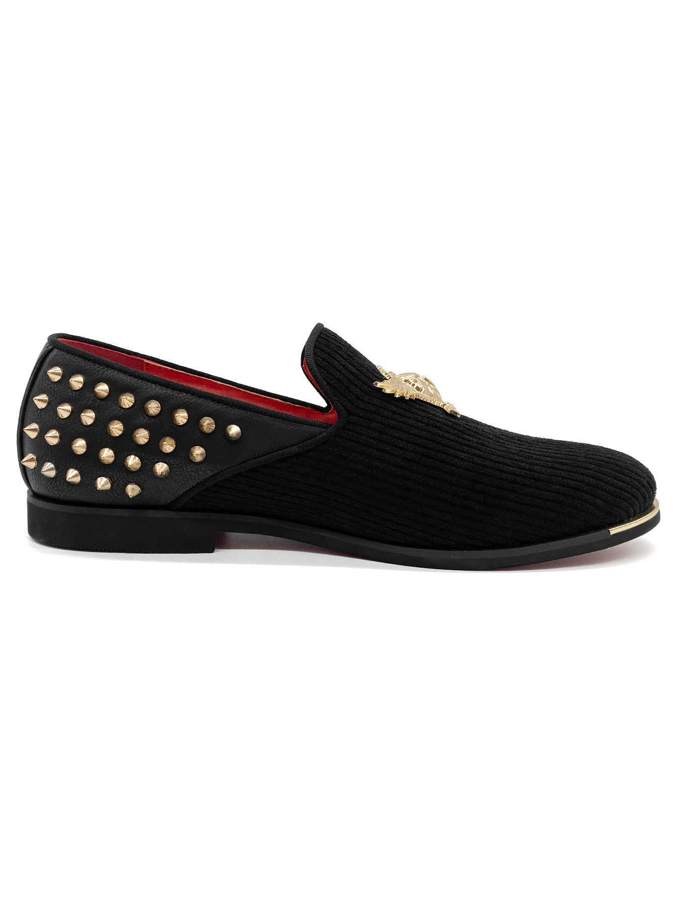 Luxury Wedding Shoes Mens Rivets Loafers Men Dress Shoes High Quality Pointed Toes Formal Business Party Loafer E95