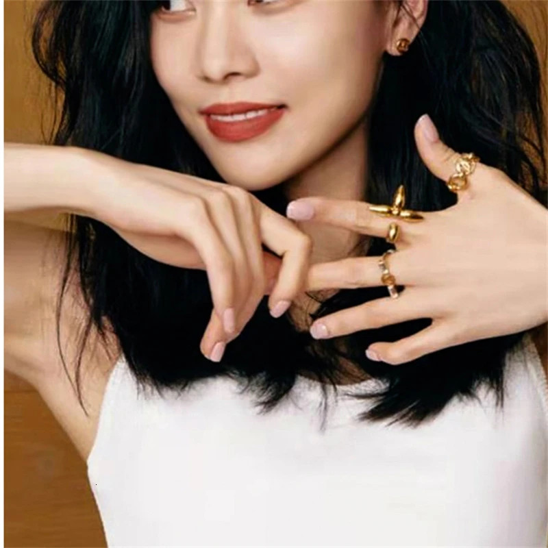European and American Fashion Stainless Steel Adjustable Ring Women Personalized Exquisite Knuckle Ring Jewelry Accessories Gift 260302