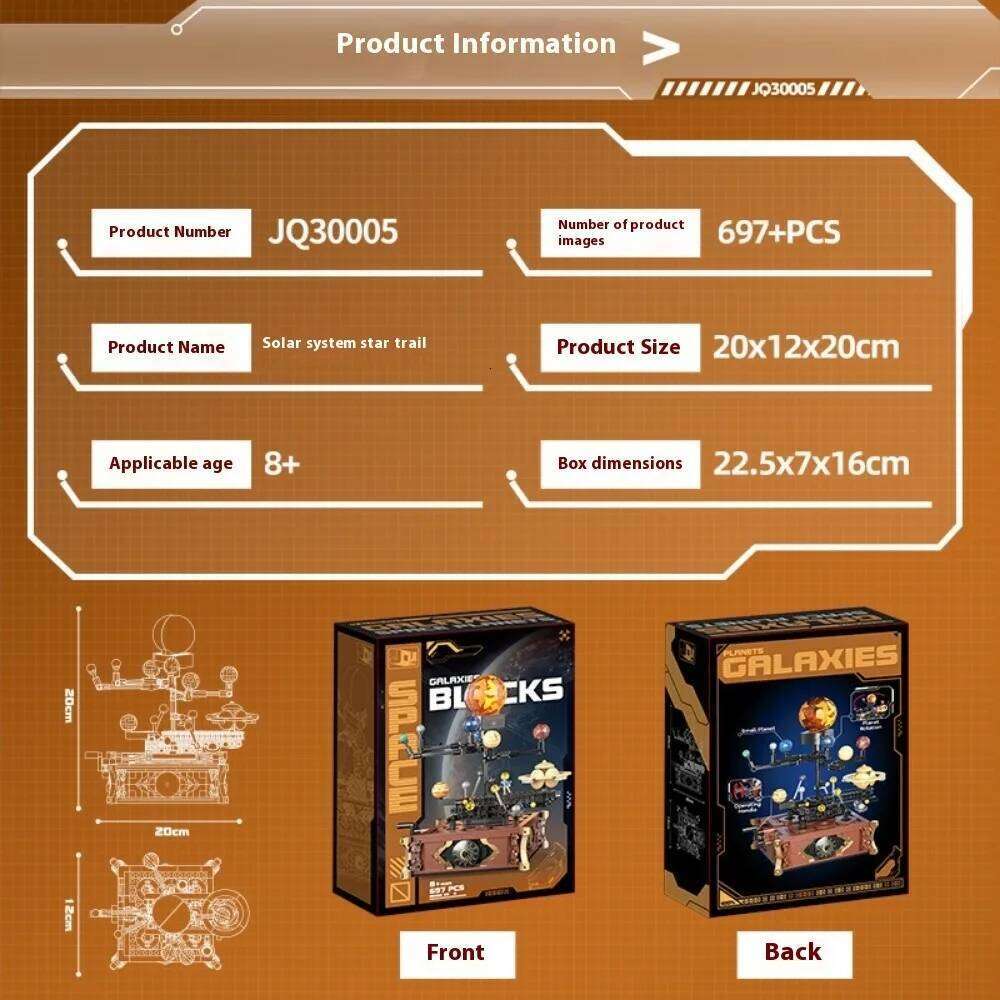 GSF MOC Space Solar system orbit planet Model small Building Block Aerospace Ornament Brick Toy For Children Desk Decor. Z260306