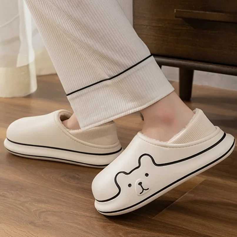 Fuzzy Slipper Womens Teddy Bear Flip Flops Winter Warm Cartoon Kawaii Plush Indoor House Home Shoes Flat Funny Female Slides S260305