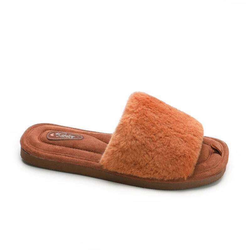 Litfun Plush Flat Women Warm Slides Cozy Soft Sole Faux Fur Shoes Female Cute Open Toe Home Slippers