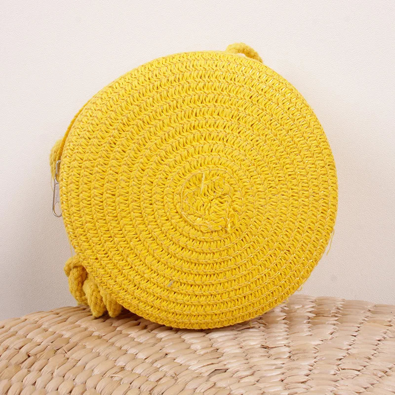 Summer Woven Straw Crossbody Bags for Women Fashion Round Handmade Rattan Beach Small Handbag Travel Female Shoulder Bag 260303