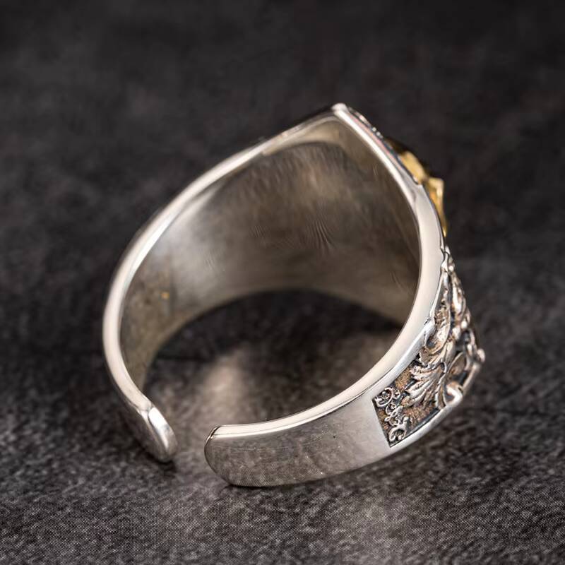 Soul Awakening Skull Sterling Silver Ring 925 Unisex Punk Style Ornament for Men for Wedding and Party Fashion Jewelry