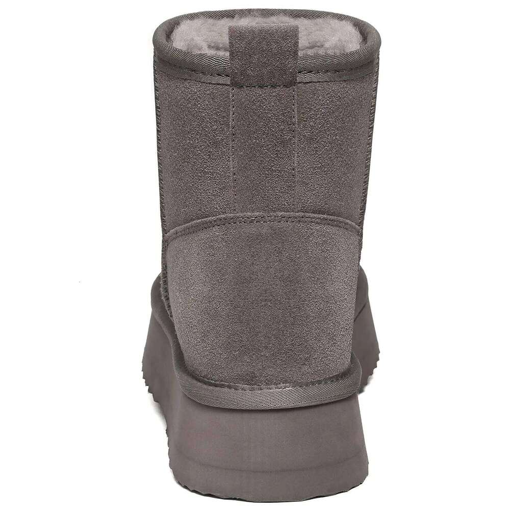 Litfun Winter Fur Snow For Classic Thick Sole Outdoor Fuzzy Suede Mini Women Genuine Wool Fluffy Boots