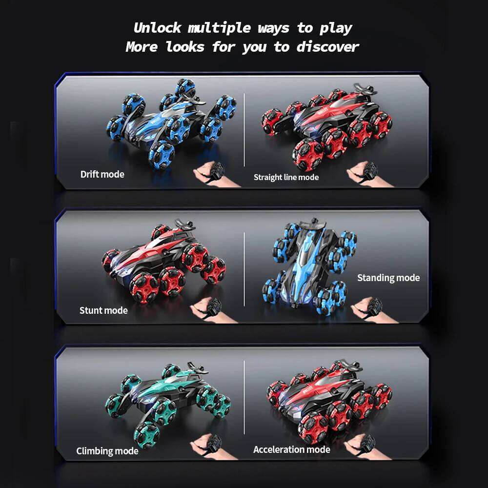Eight wheels 2.4G gesture sensing 360 Climbing drift Stunt off-road vehicle RC Racing Spray Music Toy Remote Control Car gift C260305