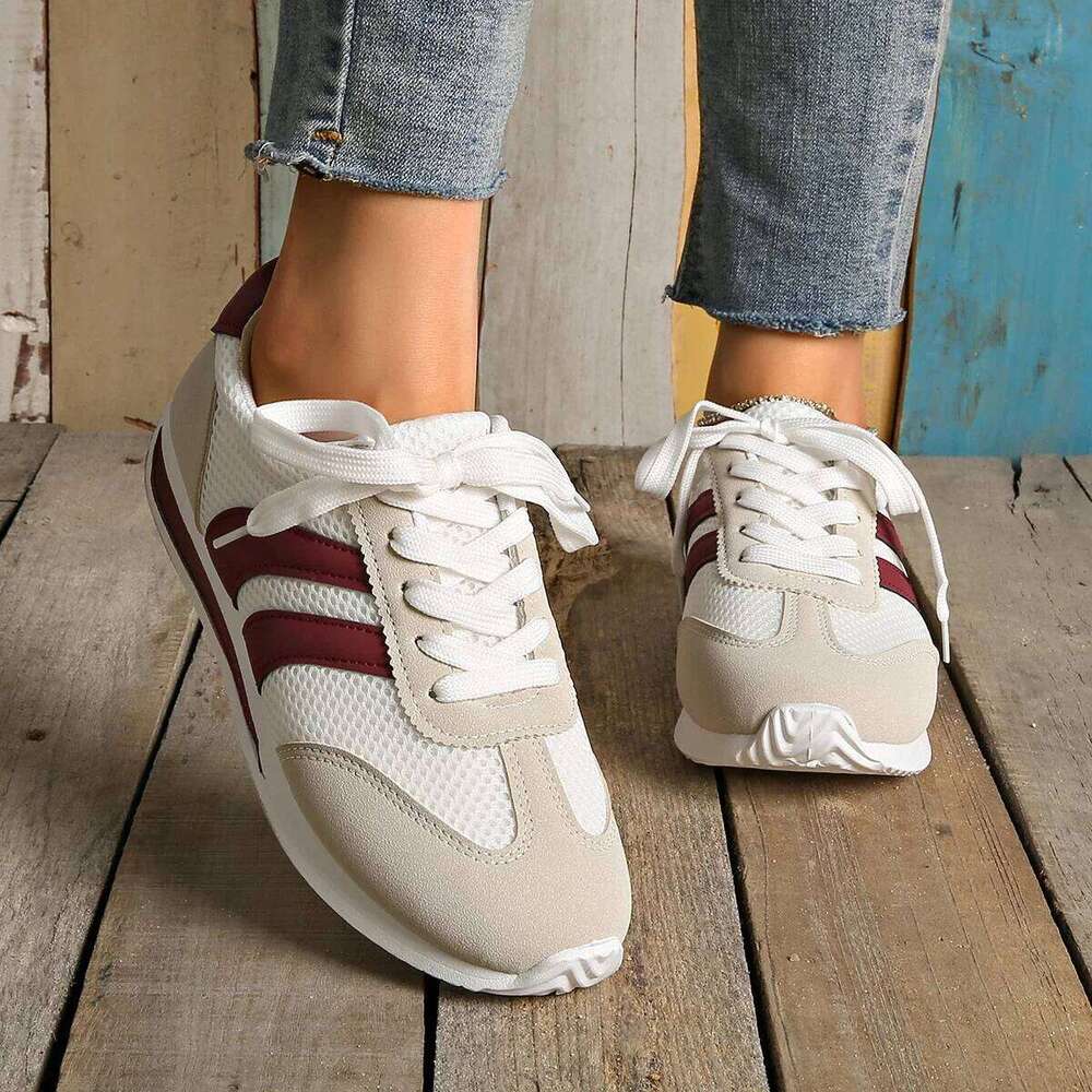2025 Spring/summer Women's Sneakers Platform Female New Striped Casual Running Comfortable Vulcanized Shoes