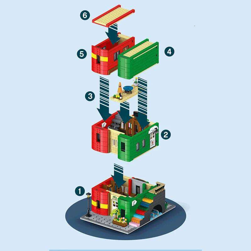 Creative Cities Library Buildings Blocks Bricks Model MOC Modular Desktop Ornament Street View Architecture Toy for Adults Gifts Z260306