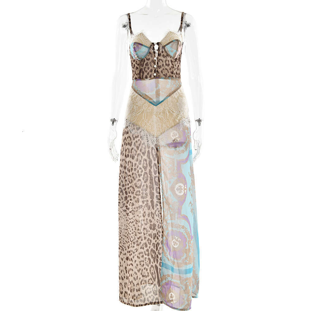 2026 Summer Sexy Women's Strapless Long Dress, European and American Hot Girl Style, Slit Chiffon Dress