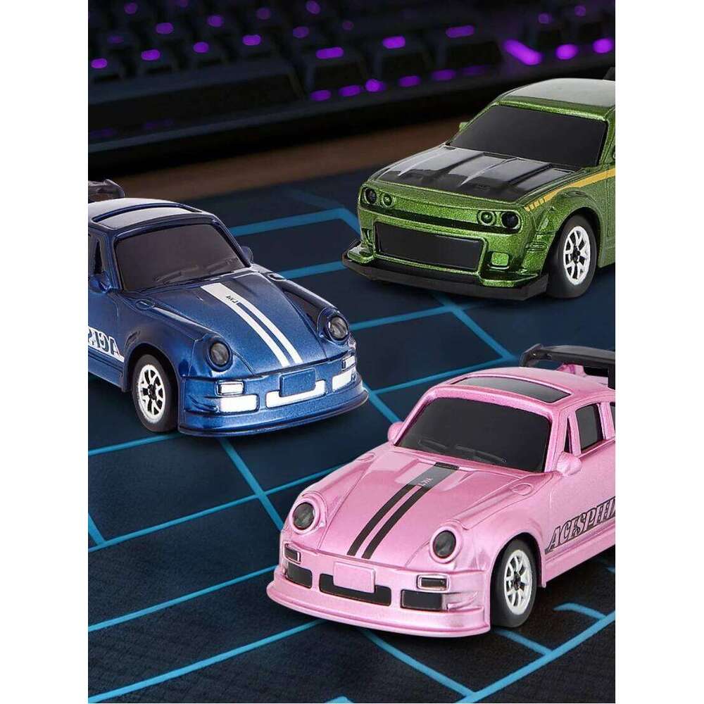 Mini RC 1/64 Scale Alloy 4WD High Speed Drift Car RTR Desktop Pocket Toy Electric Vehicle Gift with Movable Parts In Stock C260305