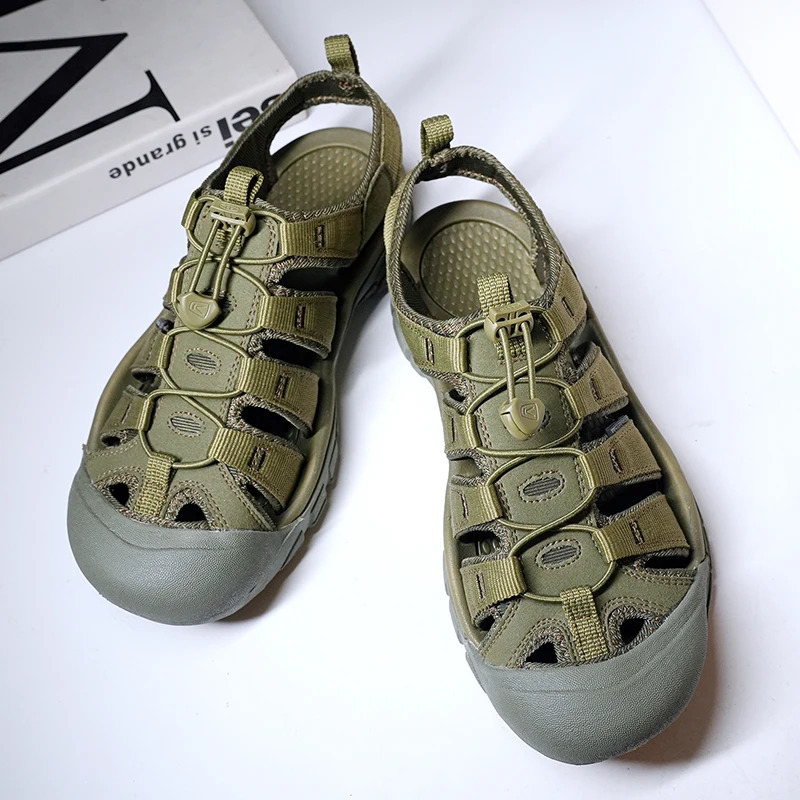 Cool Summer Sandals Mens Breathable Outdoor Walking Shoes Antiskid Male Sport Slippers Quick Dry Beach Sandals for Surfing Sea 260304