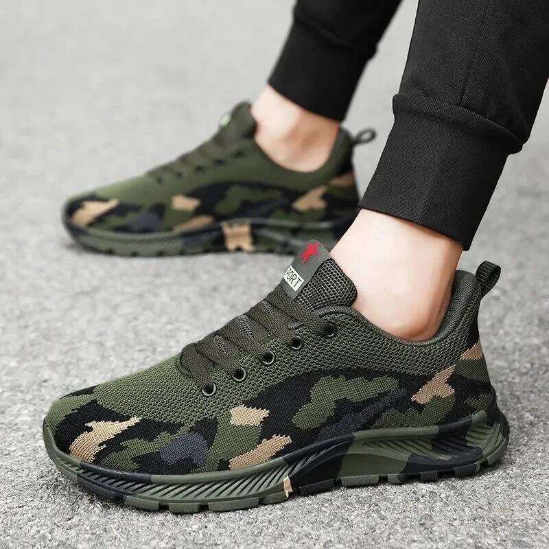 Mesh Camouflage Sports Durable Casual Men's Anti Slip Tennis Outdoor Hiking Lightweight Flat Shoes Sneakers