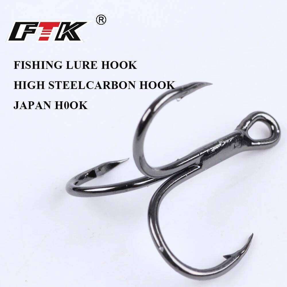FTK 15-20PCS Treble 2# 4# 6# 8# 10# High Carbon Steel Hook Overturned Hooks Bass Fishing Tackle Tools S260305
