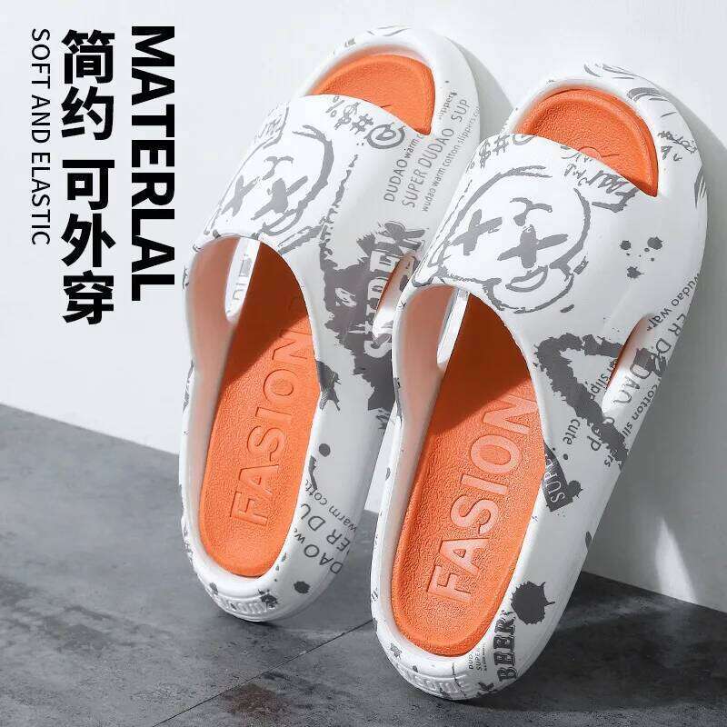 2025 Summer New Bathroom Couple Non slip Slippers Korean Edition Outdoor Wear Indoor Home