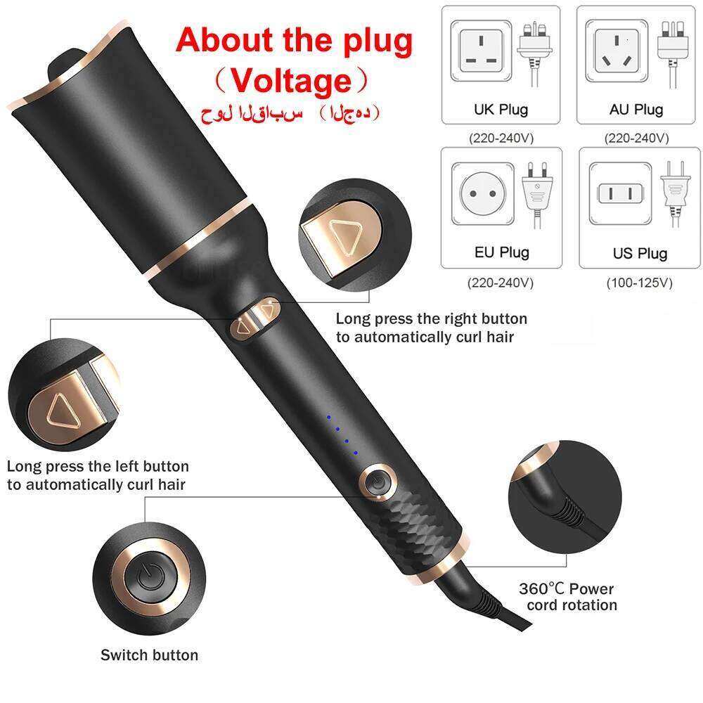 Automatic Curling Iron Rotating Professional Styling Tools for Curls Ceramic Curly Magic Hair Curler Beach Waves 26Y0306