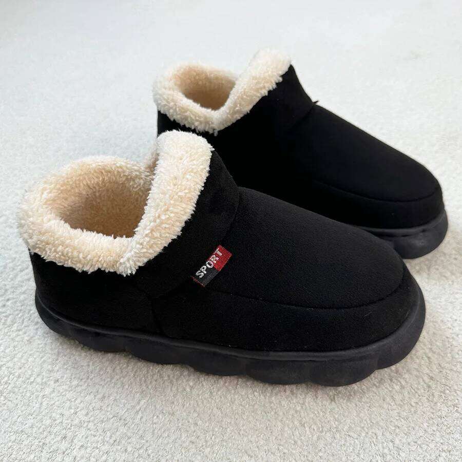 Litfun Warm Fluffy Cotton Outdoor Antiskid Fur Plush Fashion Men Shoes Winter New Indoor Soft Sole Fuzzy House Slipper