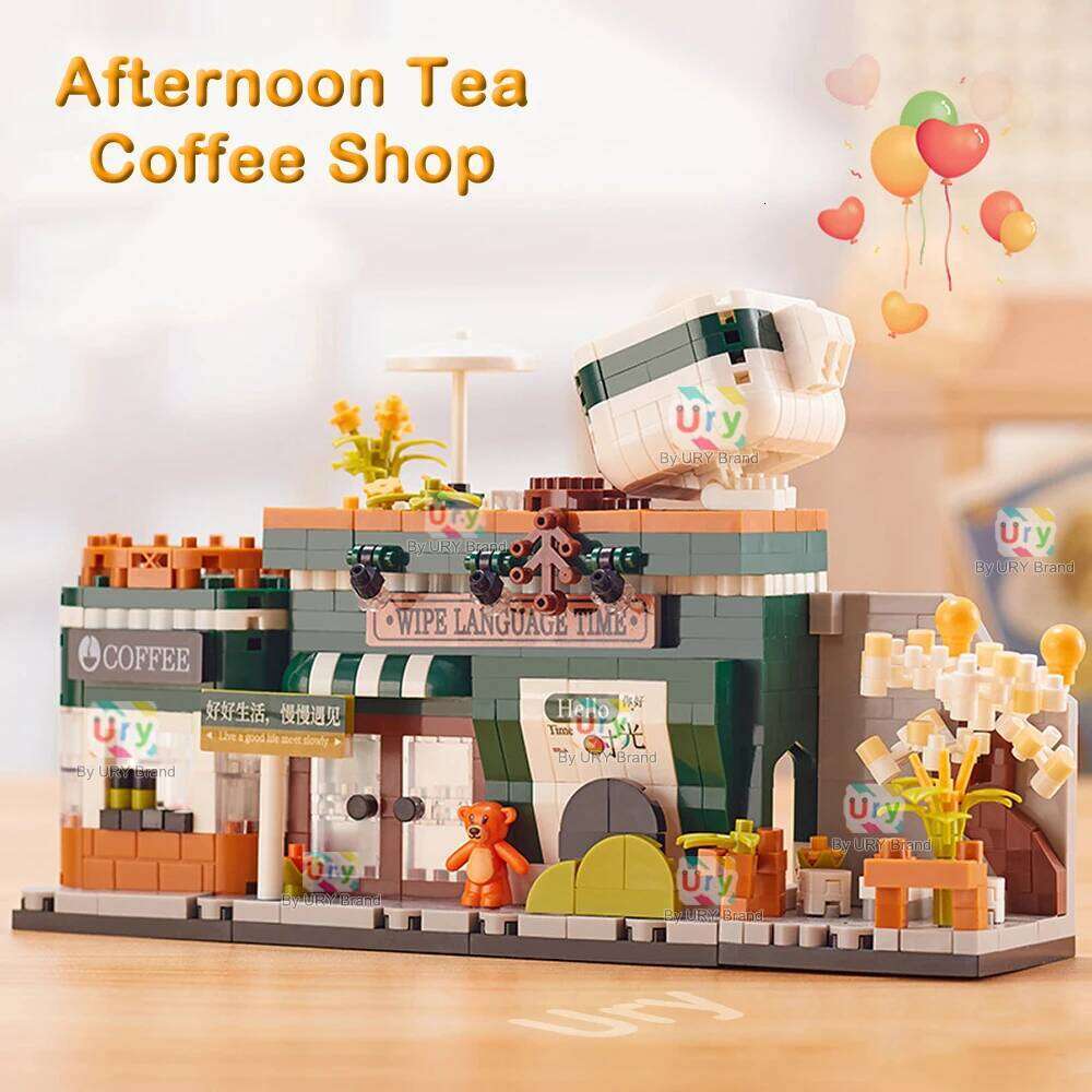 Friends House Street Diamond Bricks Girls Flower Store Coffee Shop View Designer DIY Building Block Toys for Kids Christmas Gift Z260305