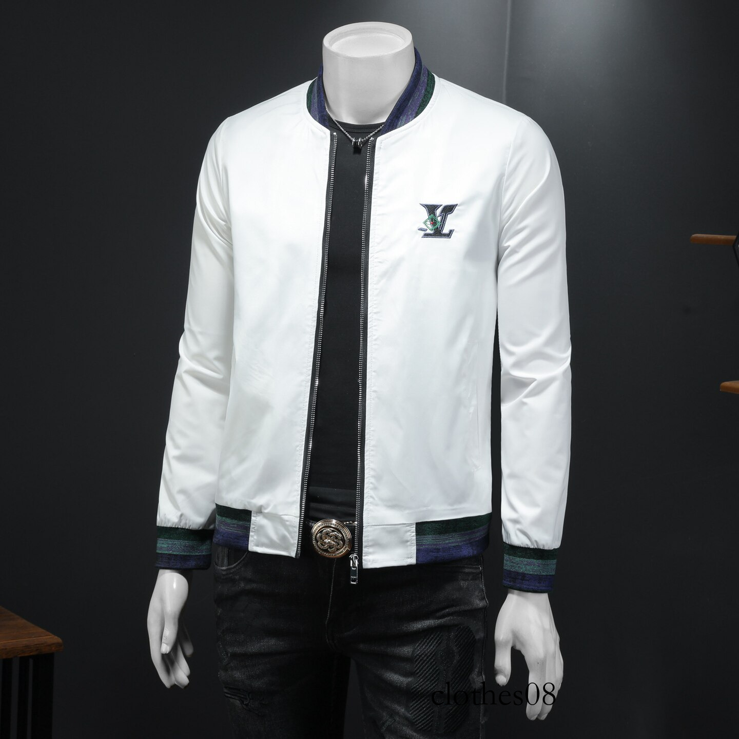 European Collection 2026 Spring New Men's 3D Embroidered Jacket with Baseball Collar, High-Quality Patchwork Coat, Trendy