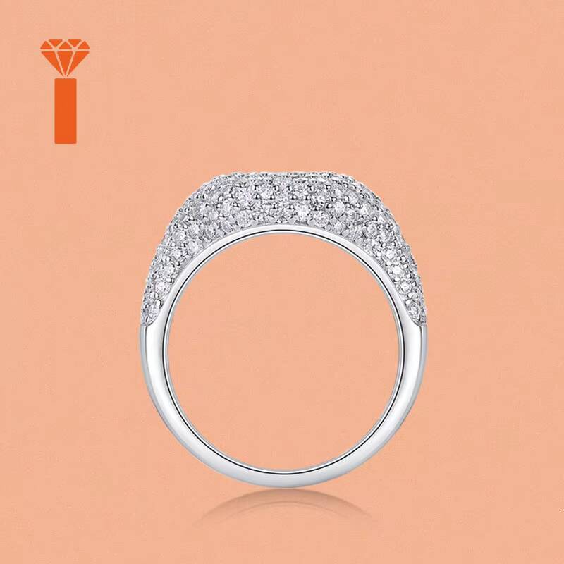 Factory Man Ring Grace Hip Hop Jewelry 925 Silver Rings Halo White D VVS Ice Out Moissanite Diamond Hiphop Custom Rapper Rings