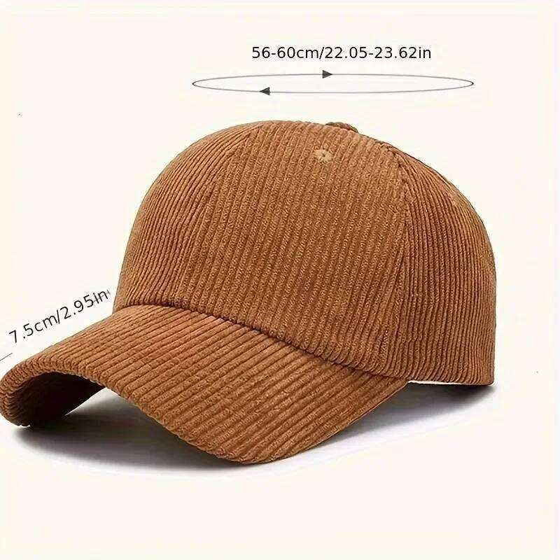 Corduroy Strapback Cap, SnapBack Baseball Solid Colour Summer Hat, Beach Unisex Hats For Men Women, Dad Hats, Vin Y260304