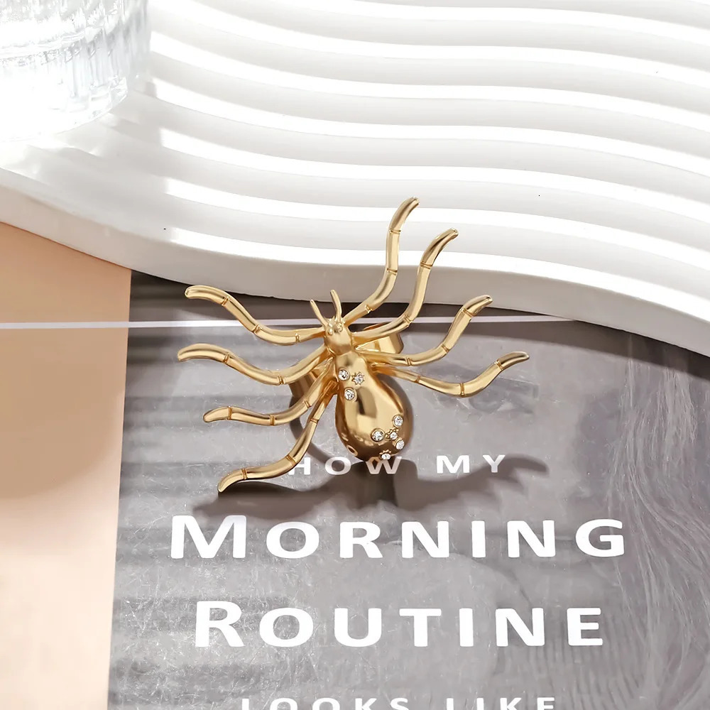 Exaggerated Metal Spider Animal Ring for Women European American Personality Unique Vintage Jewelry Party Accessories 260302